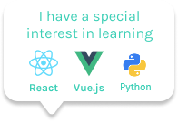 speech bubble with interest icons